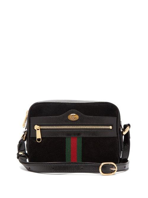 Matchesfashion.com Gucci - Ophidia Black Suede Cross Body Mini Bag - Womens - Black