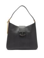 Matchesfashion.com Valentino Garavani - V-sling Large Grained-leather Shoulder Bag - Womens - Black