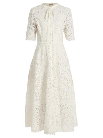 Temperley London Berry Lace Tie-neck Dress