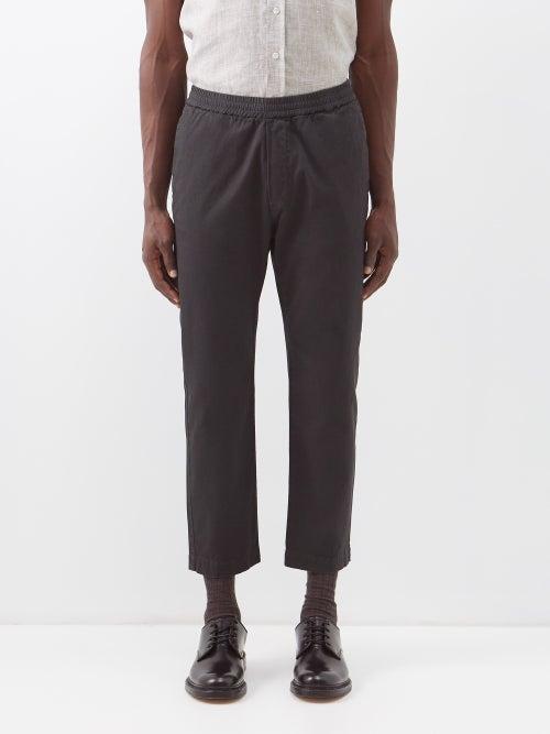 Barena Venezia - Cropped Cotton-blend Track Pants - Mens - Black
