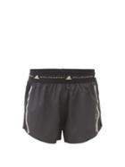 Matchesfashion.com Adidas By Stella Mccartney - Truepace Logo-print Mesh-panel Dobby Shorts - Womens - Black
