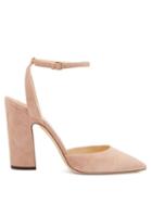 Matchesfashion.com Jimmy Choo - Micky 100 Curved Heel Suede Pumps - Womens - Nude