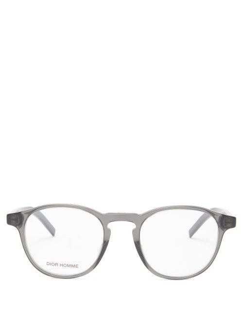 Matchesfashion.com Dior Homme Sunglasses - Blacktie Round Acetate Glasses - Mens - Grey