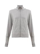 Matchesfashion.com Norma Kamali - Side Striped Cotton Blend Track Jacket - Womens - Grey