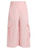 Matchesfashion.com Sies Marjan - Sidney Cropped Wide Leg Cotton Cargo Trousers - Womens - Light Pink