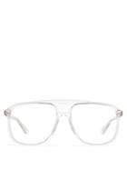 Matchesfashion.com Gucci - Squared Aviator Acetate Optical Glasses - Mens - Clear