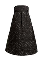 Matchesfashion.com Rochas - Rose Jacquard Cotton And Silk Blend Midi Dress - Womens - Black Multi
