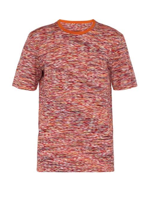 Matchesfashion.com Missoni - Stripe Print Cotton T Shirt - Mens - Orange