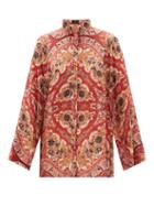 Matchesfashion.com Etro - Panarea Paisley Crepe Shirt - Womens - Red Multi