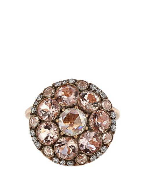 Selim Mouzannar - Diamond, Morganite & Pink-gold Beirut Ring - Womens - Pink Gold