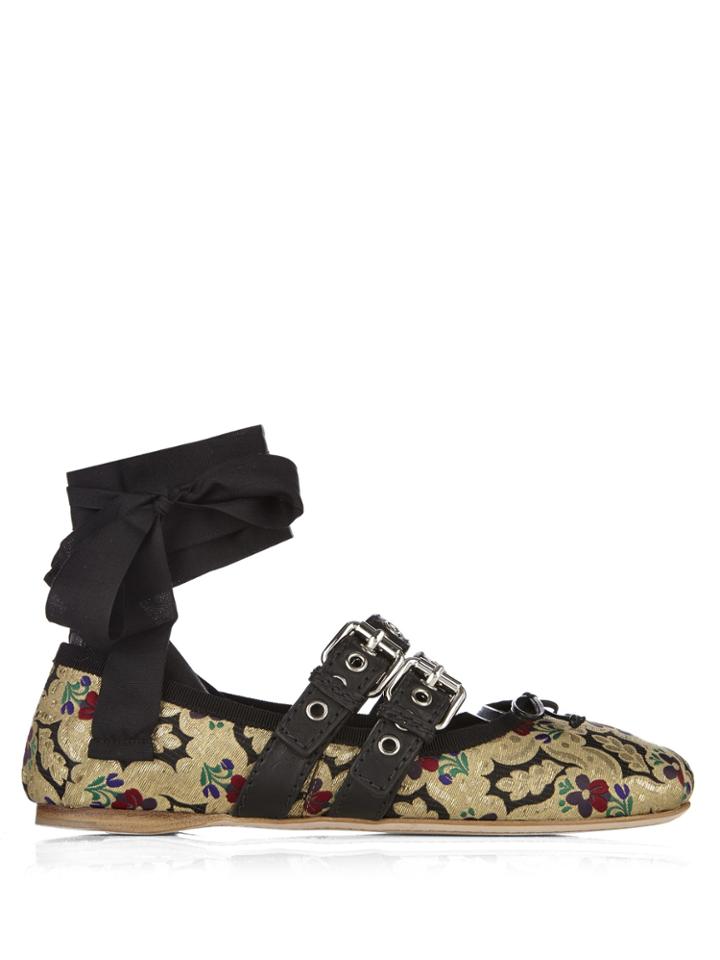 Miu Miu Mogador And Patent-leather Ballet Flats