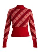 Miu Miu High-neck Checked Mohair-blend Sweater