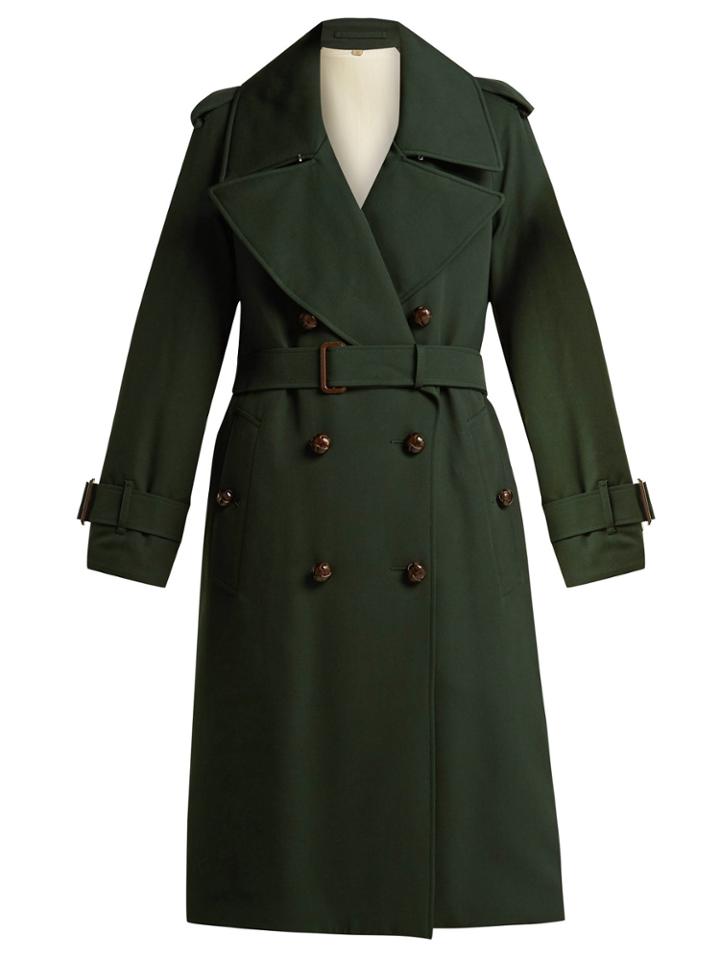 Burberry Regina Logo-jacquard Wool Trench Coat