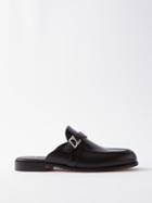 Christian Louboutin - Muloman Logo-plaque Leather Mules - Mens - Black
