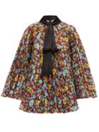 Matchesfashion.com Romance Was Born - Pop Life Floral Pleated Organza Blouse - Womens - Multi