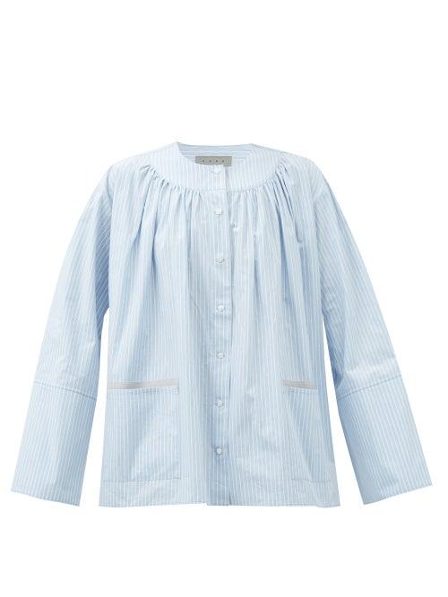 Kuro - Patch-pocket Striped Cotton-poplin Blouse - Womens - White Multi