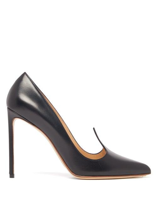 Matchesfashion.com Francesco Russo - Pointed Upper Leather Pumps - Womens - Black