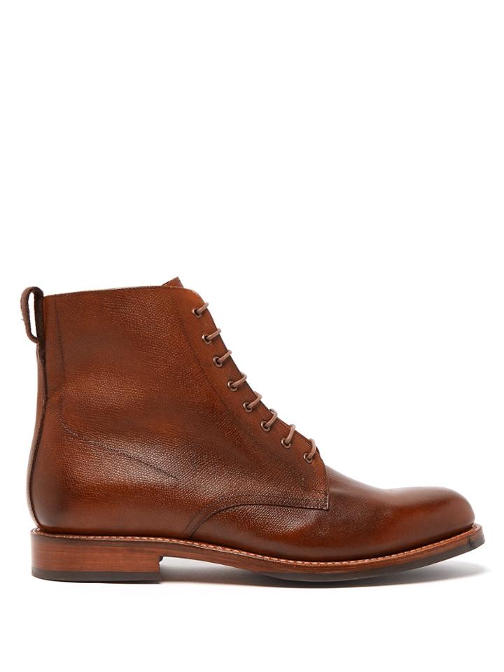 Grenson Murphy Grained-leather Lace-up Boots
