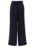 Matchesfashion.com Casa Raki - Natalia Organic-linen Wide-leg Trousers - Womens - Navy
