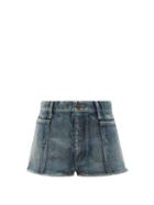 Matchesfashion.com Saint Laurent - Distressed Denim Shorts - Womens - Denim