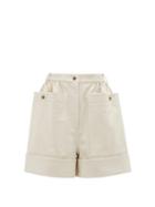 Matchesfashion.com Symonds Pearmain - High-rise Leather Shorts - Womens - Cream