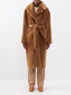 Nili Lotan - Avril Shearling Wrap Coat - Womens - Brown