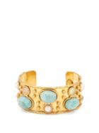 Matchesfashion.com Sylvia Toledano - Amazonite-cabochon Gold-plated Cuff - Womens - Gold