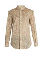 Saint Laurent Floral-print Ruffled Cotton Shirt