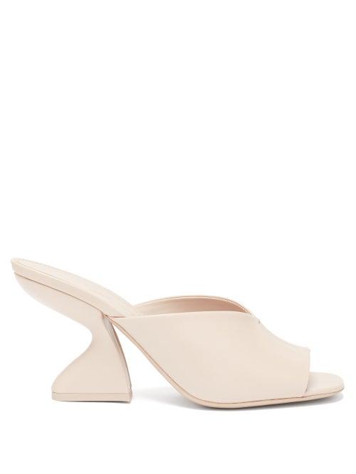 Matchesfashion.com Salvatore Ferragamo - F-heel Nappa-leather Mules - Womens - Light Beige