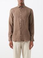Frescobol Carioca - Antonio Linen Shirt - Mens - Brown