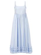 Molly Goddard - Ellen Ruffled Cotton-poplin Dress - Womens - Light Blue