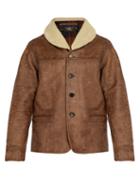 Matchesfashion.com Rrl - Shearling Collar Leather Jacket - Mens - Brown