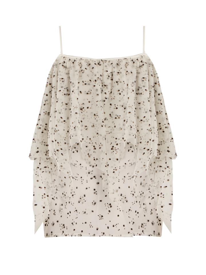Racil Lilly Off-the Shoulder Ruffled Tulle Top