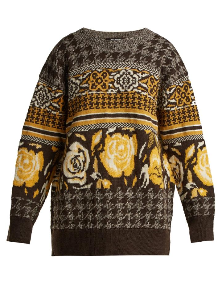 Junya Watanabe Jacquard-knit Wool-blend Sweater