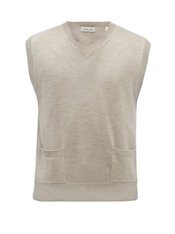 Another Aspect - Organic Merino Wool Sweater Vest - Mens - Beige