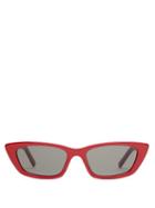 Matchesfashion.com Saint Laurent - Cat Eye Acetate Sunglasses - Womens - Burgundy