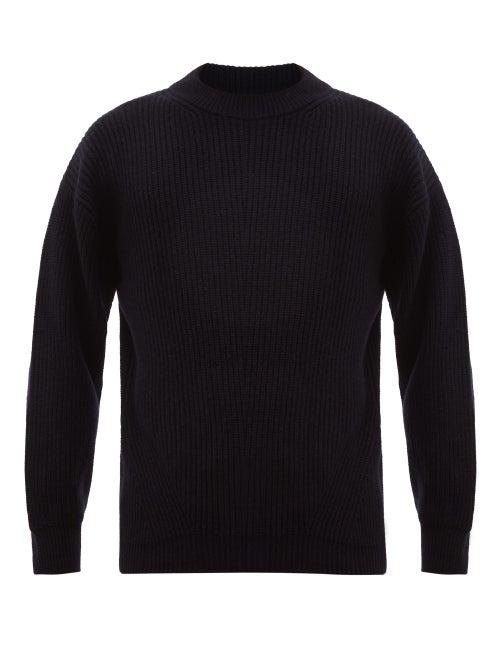 Matchesfashion.com Iris Von Arnim - Milo Stonewashed Ribbed Cashmere Sweater - Mens - Navy