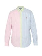 Matchesfashion.com Polo Ralph Lauren - Striped Contrast Panel Cotton Oxford Shirt - Mens - Multi
