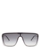 Matchesfashion.com Saint Laurent - Shield Metal Sunglasses - Womens - Silver