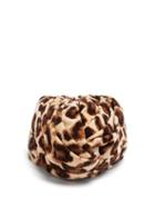 Matchesfashion.com Gucci - Leopard Print Velvet Turban Headband - Womens - Brown