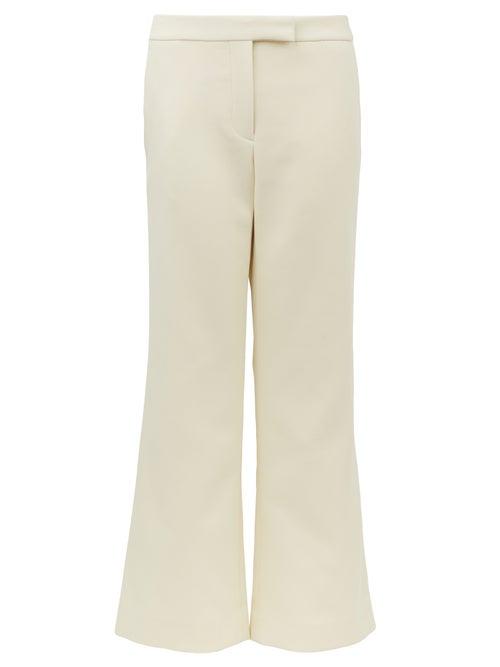 Matchesfashion.com Marina Moscone - Kick-flare Cotton-blend Twill Trousers - Womens - Ivory