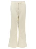 Matchesfashion.com Marina Moscone - Kick-flare Cotton-blend Twill Trousers - Womens - Ivory
