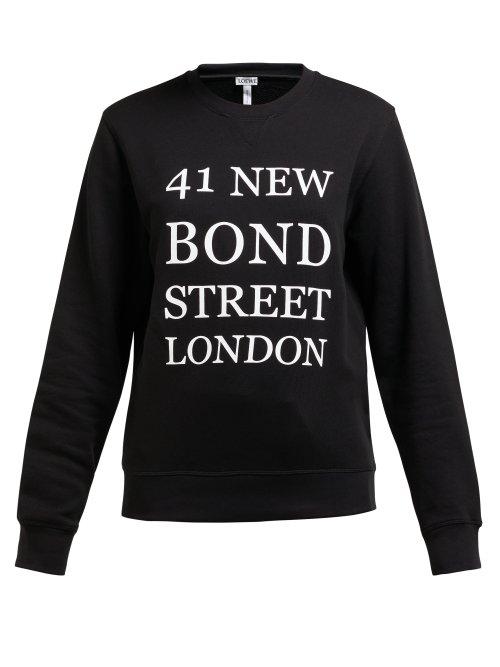 Matchesfashion.com Loewe - 41 New Bond Street Print Cotton Sweatshirt - Womens - Black White