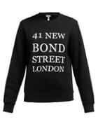 Matchesfashion.com Loewe - 41 New Bond Street Print Cotton Sweatshirt - Womens - Black White