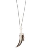 Matchesfashion.com Saint Laurent - Embossed Dagger Pendant - Womens - Silver