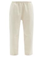 Ladies Rtw Les Tien - Snap-front Brushed-back Cotton Track Pants - Womens - Ivory