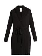 Ladies Lingerie Skin - Double-layer Pima Cotton-jersey Wrap Robe - Womens - Black