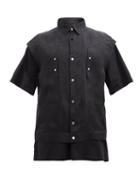 Rick Owens - Panelled Gazar Shirt - Mens - Black