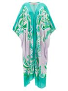 Ladies Beachwear Emilio Pucci - Albizia-print Voile Kaftan - Womens - Green