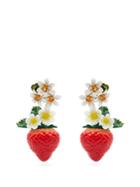 Dolce & Gabbana Strawberry Crystal-embellished Drop Earrings